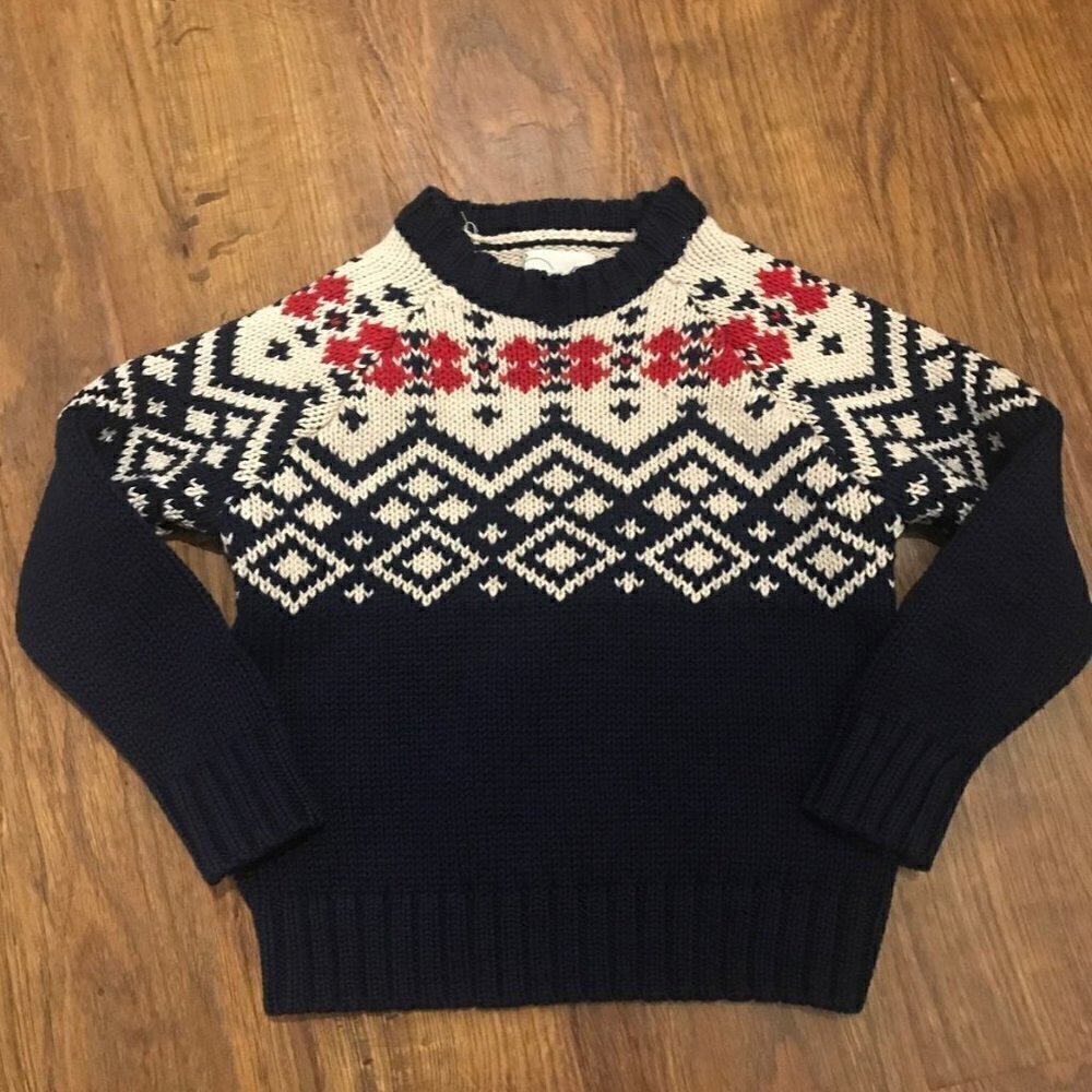 peek knit Sweater fair isle 4-5